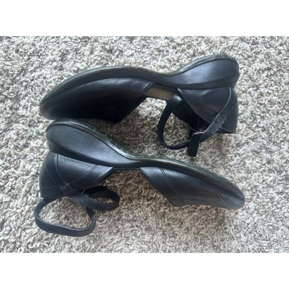 BCBG Maxazria Blk Vegan Leather Ballet Core Ankle Strap Chunky Platform Shoes 8M - Picture 6 of 7